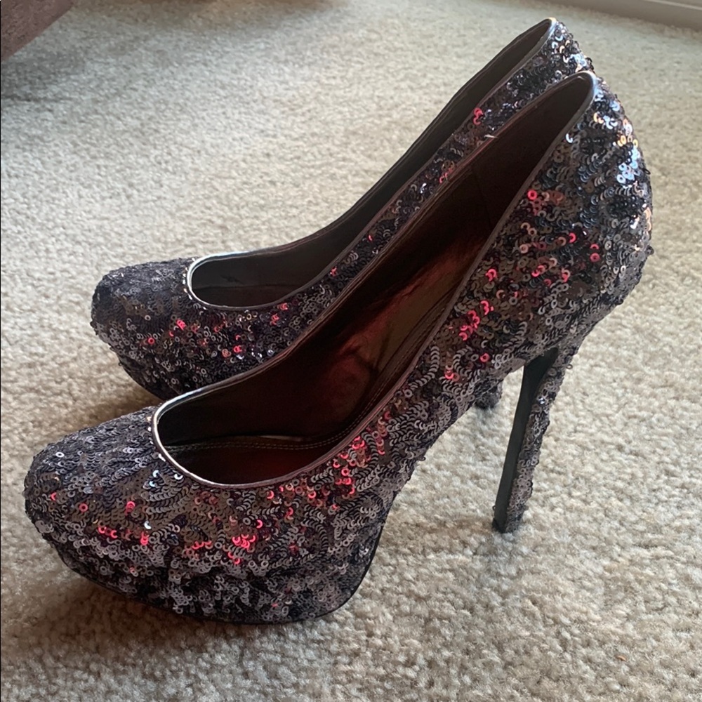 Bakers Platform Sequin Heels - image 1